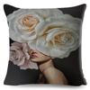 Sexy Flower Feather Women Cushion Cover Decor Harajuku Aesthetics Lady Double Print Pillowcase for Sofa Home Linen Pillow Case
