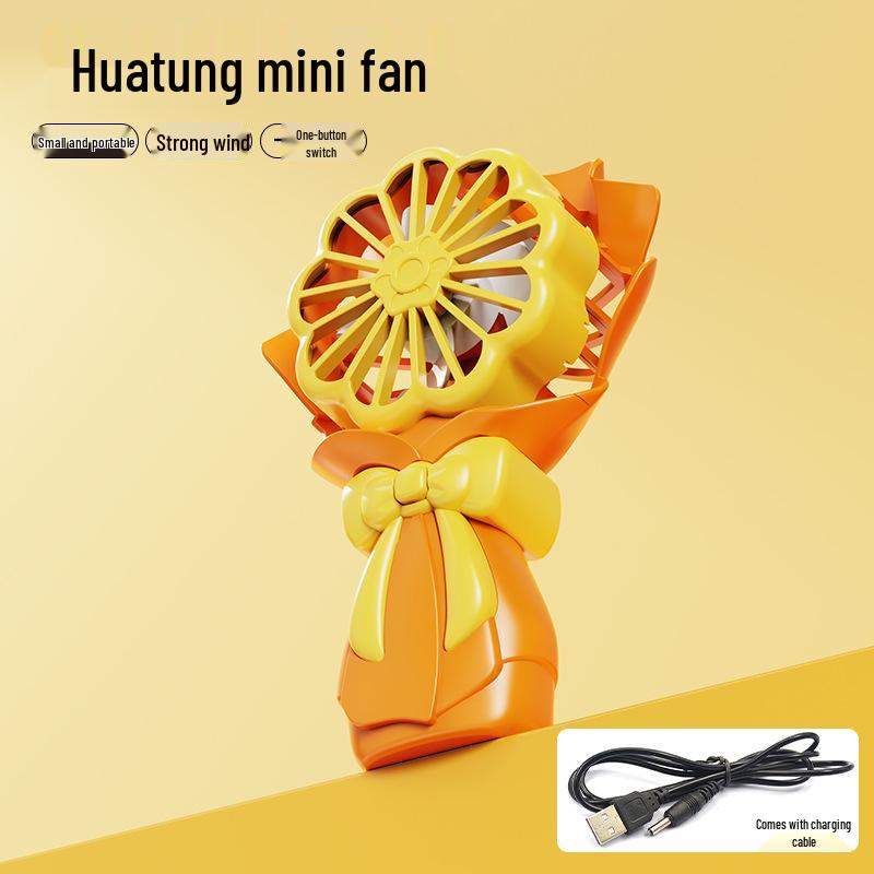 Portable Mini Cartoon Flower USB Desk Fan - Student Gift