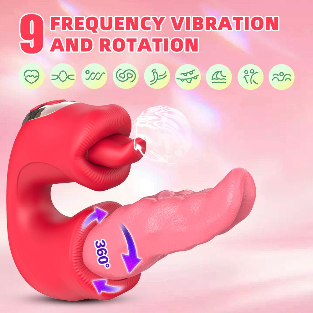 App Remote Control Tongue Licking Vibrator Double Tongue Female Masturbator Vaginal Massage Anal Masturbation Breast Teasing Sex Toys Adult Products