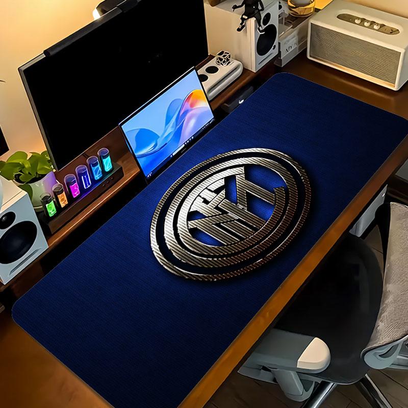 Tappetino per Mouse FC Internazionale Milano, Tappetino da Scrivania XXL per Gaming, Tappetino Mouse Antiscivolo XXL per Laptop e Tablet, Tappetino per Mini PC con Bordi Cuciti