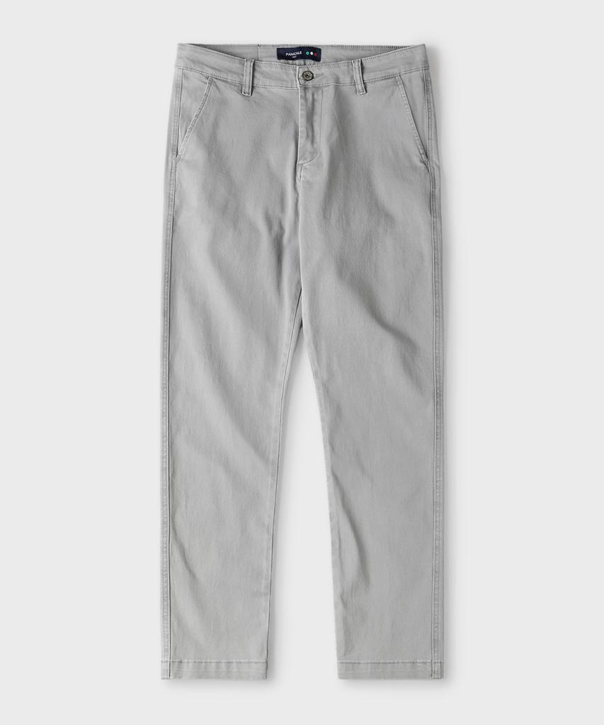 PANICALE Grey Washed Cotton Chino Pants