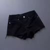 Summer Women's New Arrival Trendy K-style Tassel Mid-Waist Denim Shorts Slim Looking White Hole Hot Pants Thin 2025