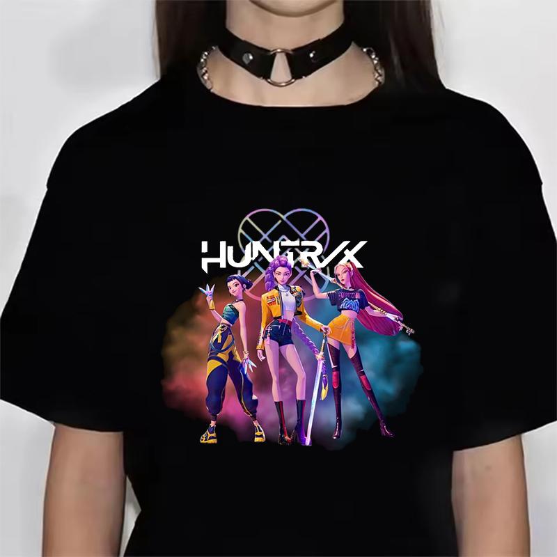 New Funny KPop Demon Hunters T Shirt Unisex Short Sleeve O Neck Summer Casual Mira Rumi Zoey Printing T-shirt Top Tee