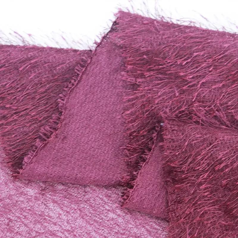 1 Yard Velvet Tassel Feather Mesh Fabric for Diy Sewing, Party Stage Performance, Background Fabric, and Display Tablecloth