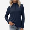 Women's Casual Stand Collar Zipper Velvet Solid Color Long Sleeve Top