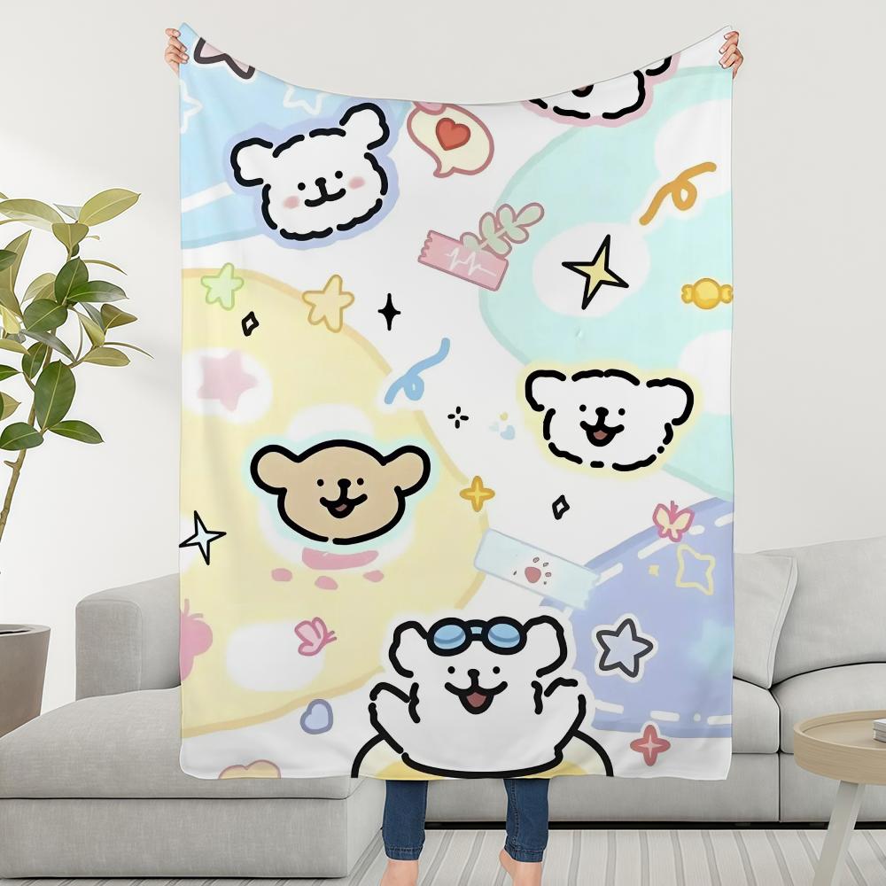 Blanket Line Throw Super Cartoon Cute Cosy Plush Living Room Sofa Dog Couch Childish Birthday Gifts