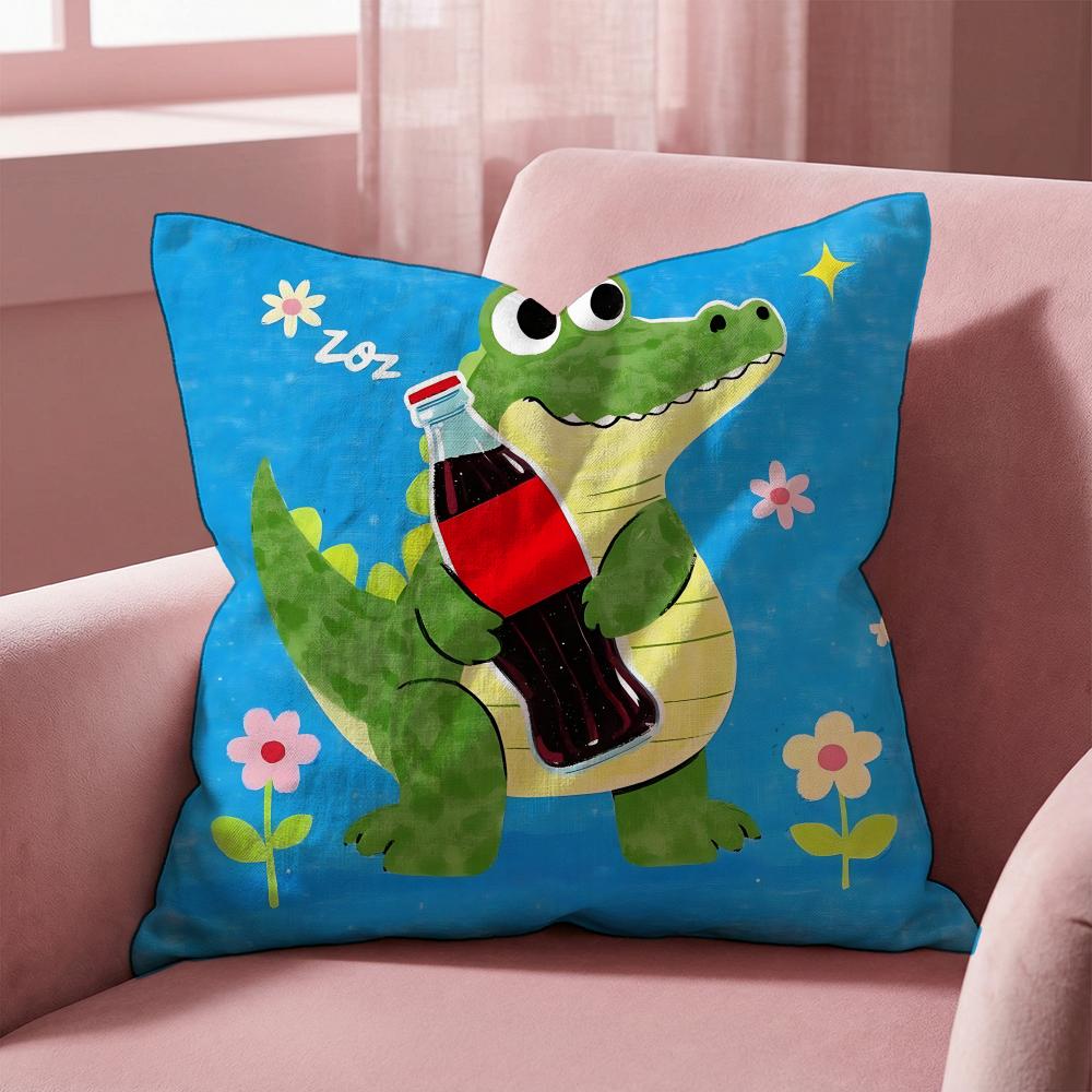Animal Cute Crocodile Cushion Cover MultiScene Pillow Cover for Home  Car  Reversible Soft  Durable for Daily Use