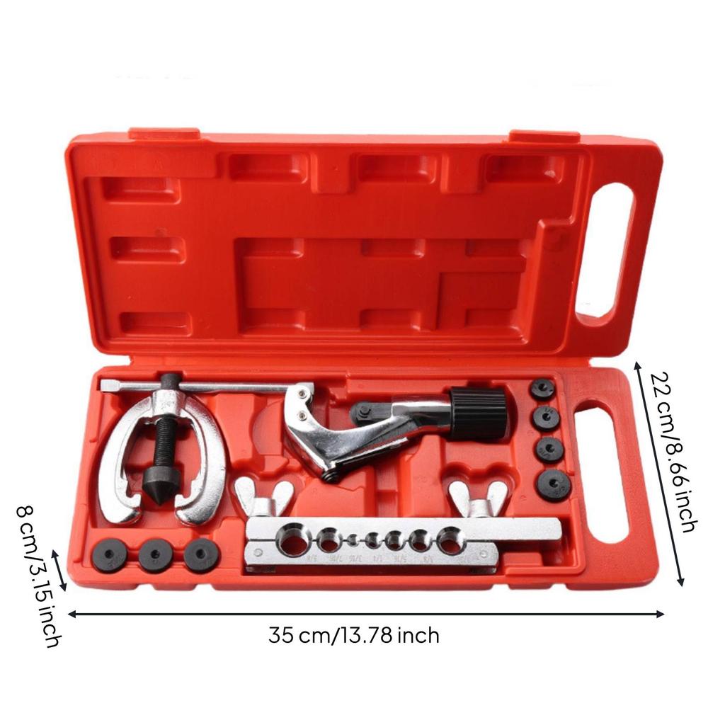 10 Pieces Copper Pipe Flaring Tool Set Manual Tube Kit with Cutter Complete Hand Tools for