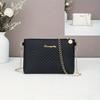 Jednoduchá Jednobarevná, Luxusní Vzhled, Prošívaný Reliéfní Řetízkový Ramenní Popruh, Dámská Taška pro Dojíždění, Kompaktní Dámská Crossbody Taška