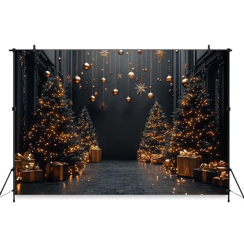 Vánoční strom Velké pozadí pro fotografování Zlatá koule Rekvizity pro focení miminek Domácí dárek Dekorace místnosti Pozadí Studio Fotobudka