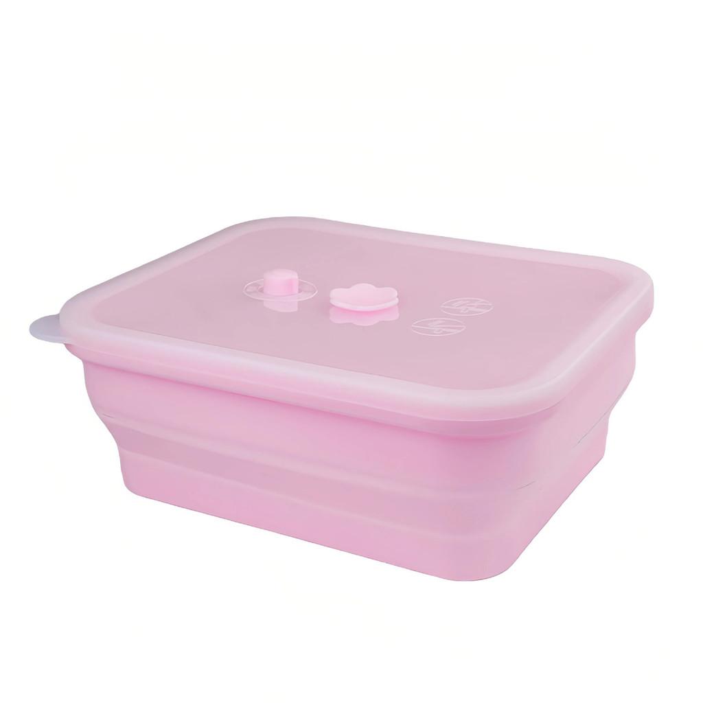 Silicone Food Storage Container With Foldable Design For Refrigerator Organization And Freshness
