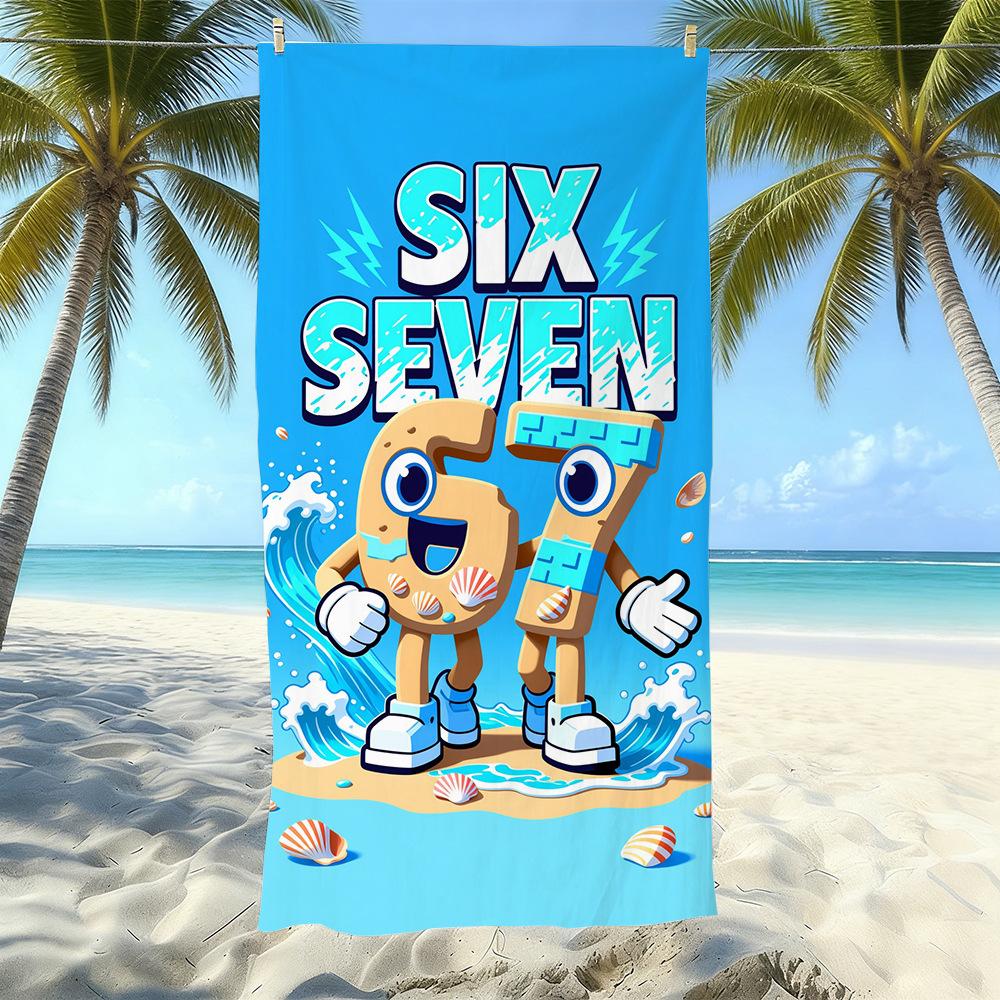 Explosives 67 Digital Bedrucktes Strandtuch Sandfest Absorbierendes Badetuch Meeresurlaub Schnelltrocknendes Handtuch