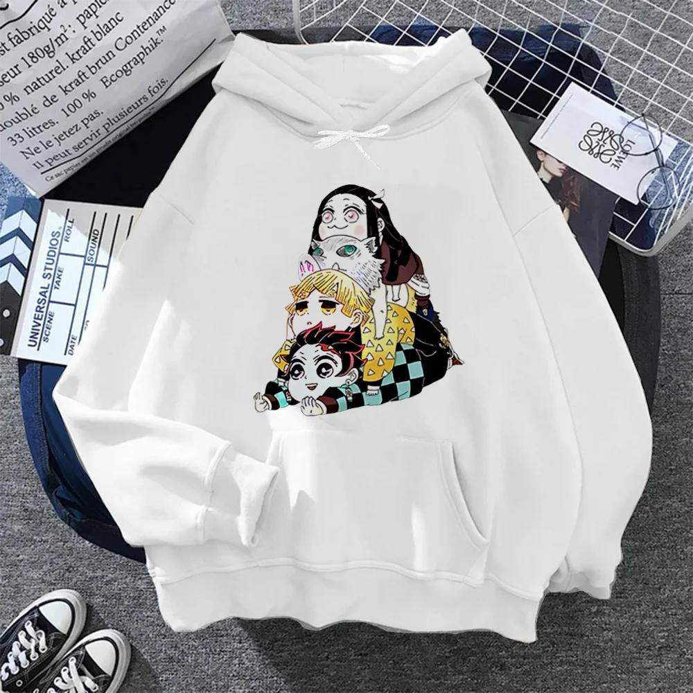New Cute Nezuko Anime Print Hoodies Women Demon Slayer Manga Sweatshirts Tanjiro Kimetsu No Yaiba Hoodie Harajuku Streetwear