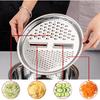 Germany Multifunctional Stainless Steel Basin,Multi Stainless Steel Basin with Grater Vegetable Cutter Slicer Grater Strainer Drain Basket Salad