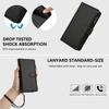 For iPhone 17 Pro Leather Case 9 Card Slots Zipper Wallet Stand Phone Cover with Wrist Strap