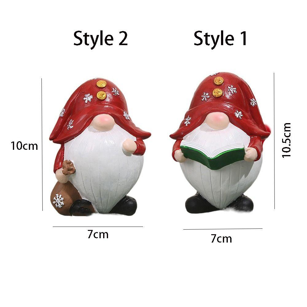 Creative Gnome Figurine Resin Dwarfs Miniature Sculpture Santa Claus Statue Festive Atmosphere