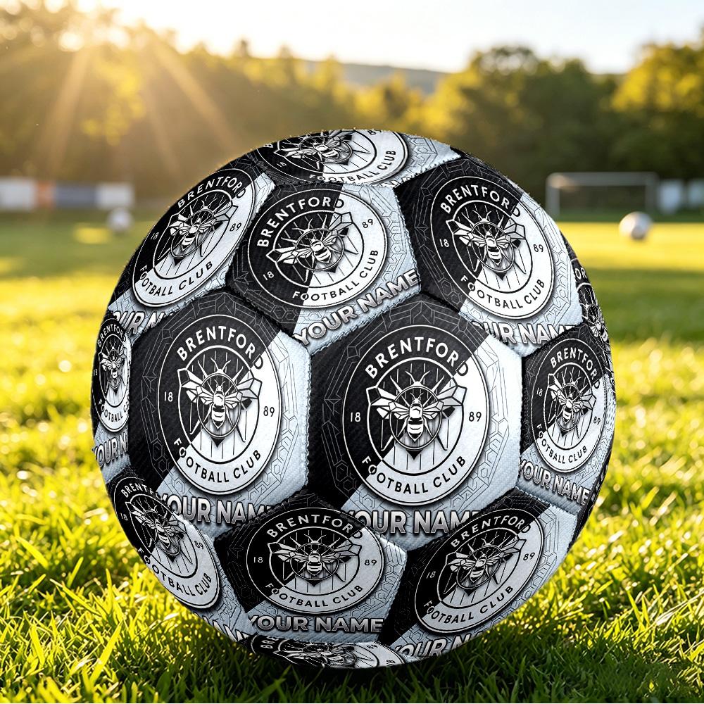 Personalized Size 5 Football Brentford Football Pattern Outdoor Game Sports Ball Gift
