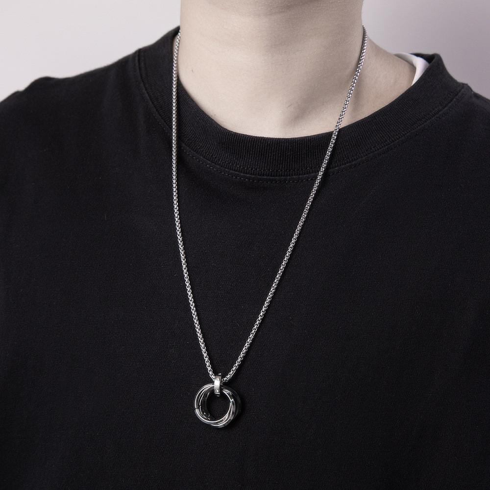 Modern Titanium Steel Geometric Pendant Chain For Casual Fashion Accessories