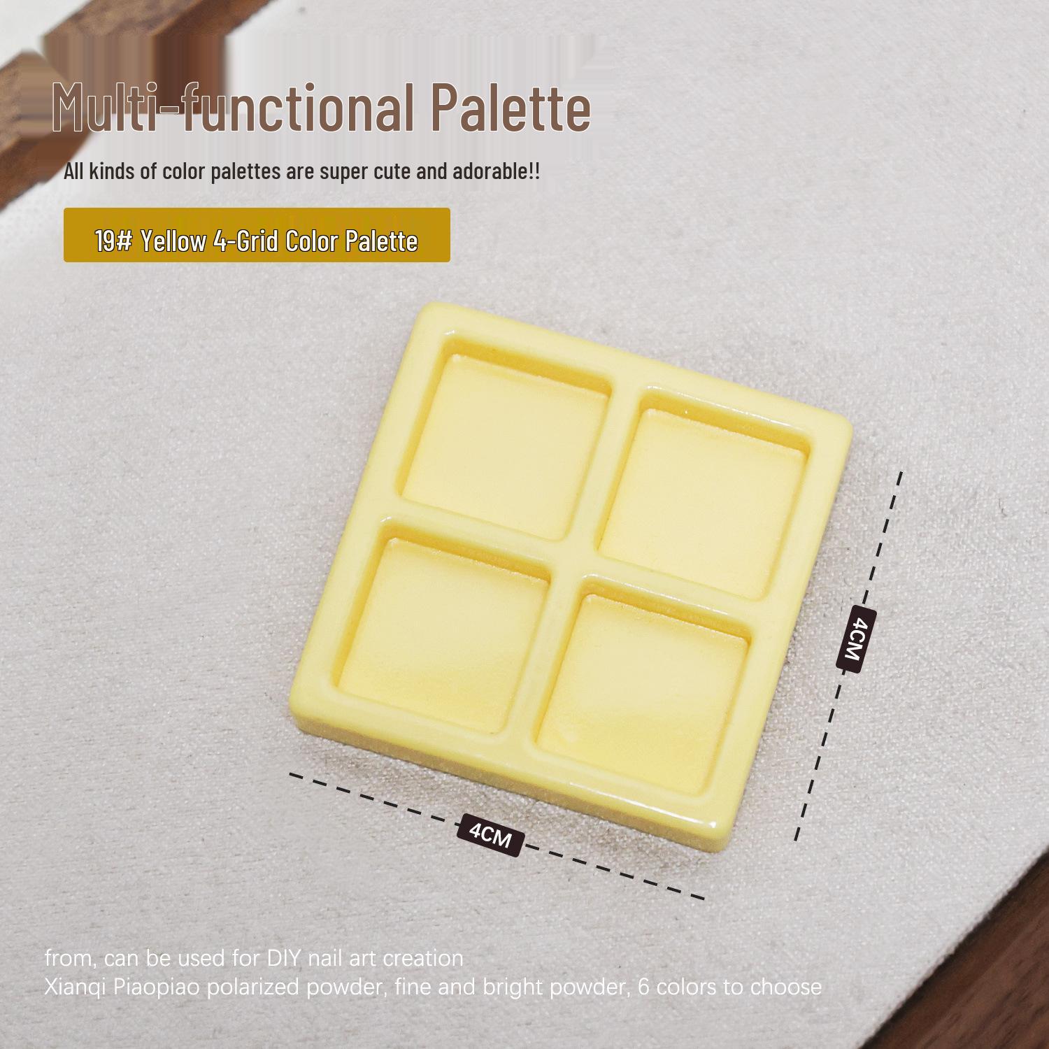 

Multi-Functional Nail Art Palette: Four-Grid Color Mixing and Blending Palette with Brush