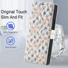 White Leather Colorful Flowers Wallet Flip Phone Case For Samsung Z Fold 7 6 5 4 5G Soft Wrist Strap Shockproof Cover