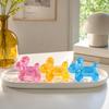 Glitter Balloon Dog Squeeze Toy, Stress Relief Transparent Dog Sensory Toy, Soft Stretchy Animal Shape Fidget Toy for Home Office Classroom
