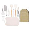 Camping Cooking Utensil Set Cutting Board Cleaver Fruit Cutter Peeler Scissors Silicone Soup Spoon Spatula Tongs Brush