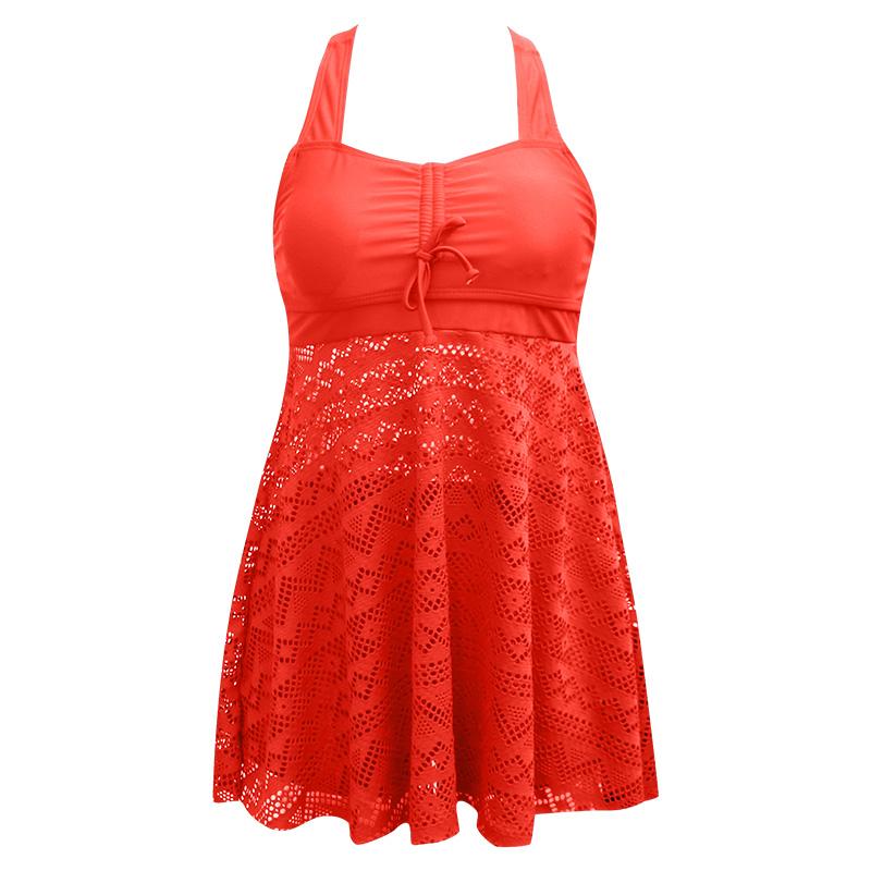 Plus Size Two Pieces Swimsuits Swimwear Women Soild Color Summer Bathing Suits Tankini Beachwear Bikini Swimdress
