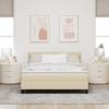 Box Spring Bed with Pillow and Headboard Cream 160 x 200 cm Fabric