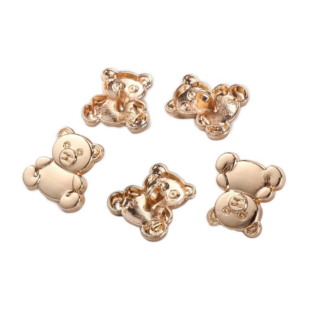 Popular Metal for Garment,Bag Sewing Bear Shape Gold Clothes Accessories Button Decor Buttons DIY