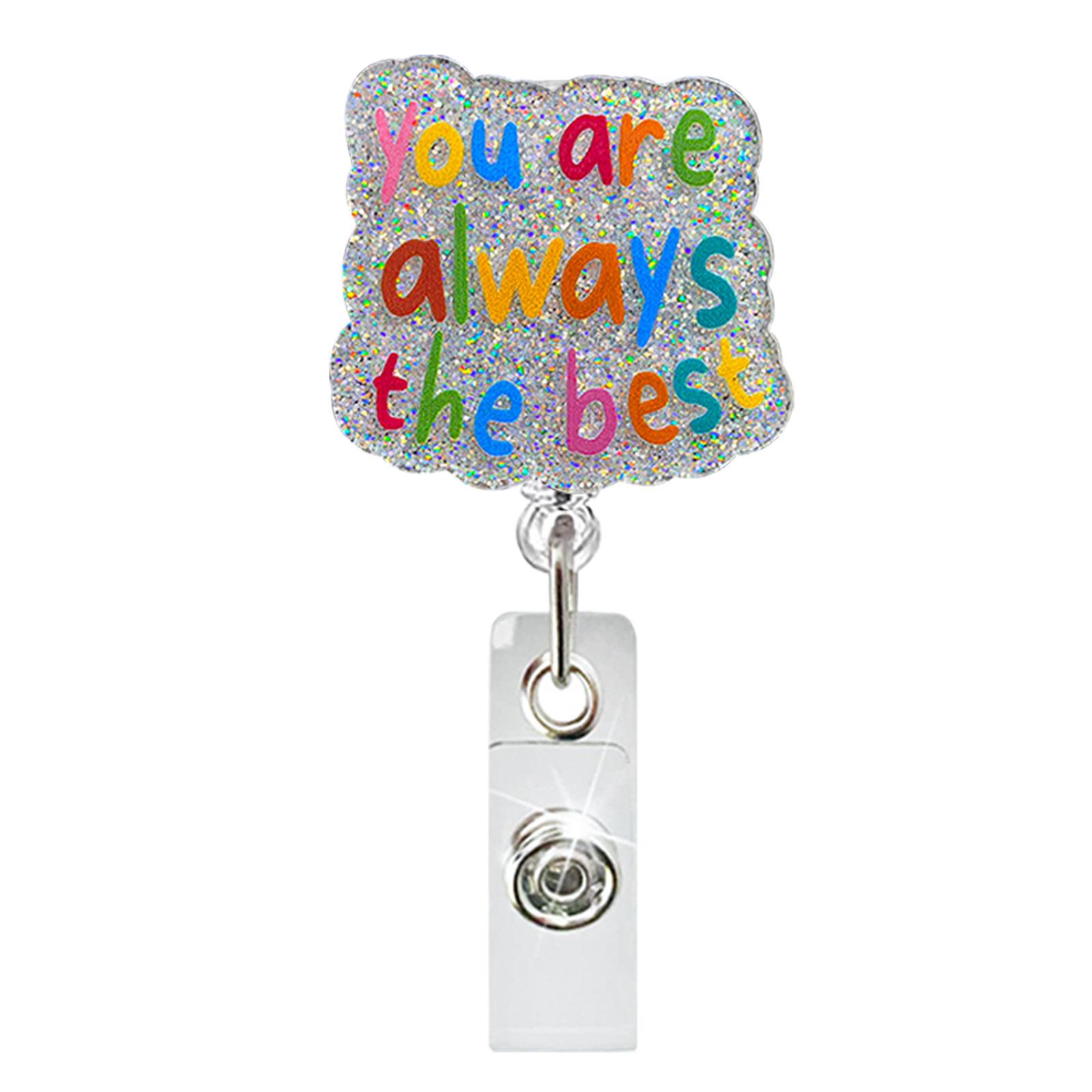 

English Inspirational Retractable Nurse Doctor Hospital Medical Badge Reel Clip Brooches Keychains Office Id Name Cards Holders