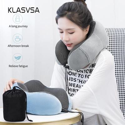 Cuscino da viaggio in memory foam in memory foam per collo in cotone per auto, in tessuto magnetico super morbido a rimbalzo lento per rilassarsi