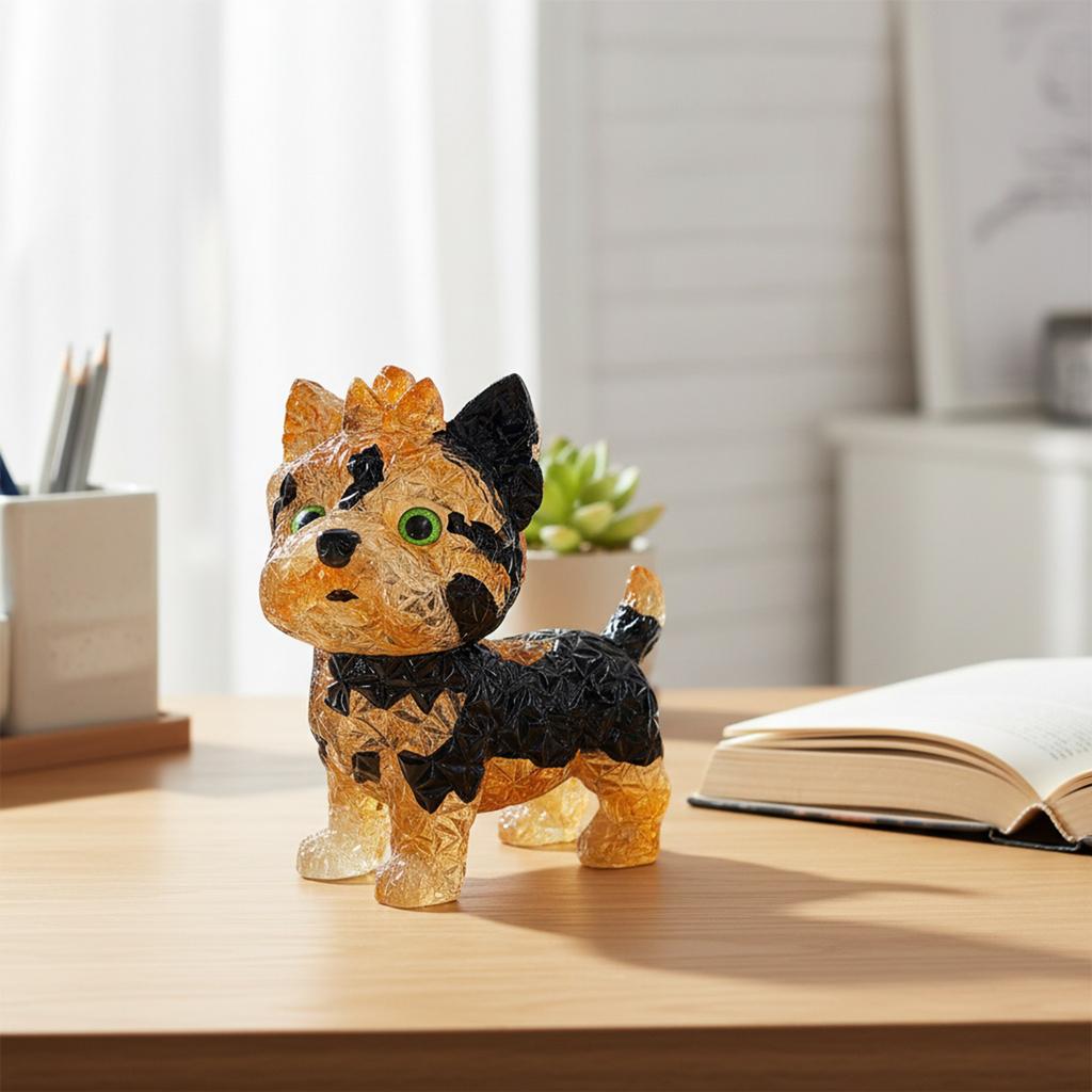 Creative Fake Crystal Animal Sculptures Mini Collectible Art Clear Statue Resin Animal Artwork Sculpture for Home Office Decor