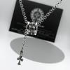 Chrome Hearts CH Cross Clavicle Chain: Trendy Unisex Pendant Necklace, Korean/Japanese Style, Thai Silver Finish