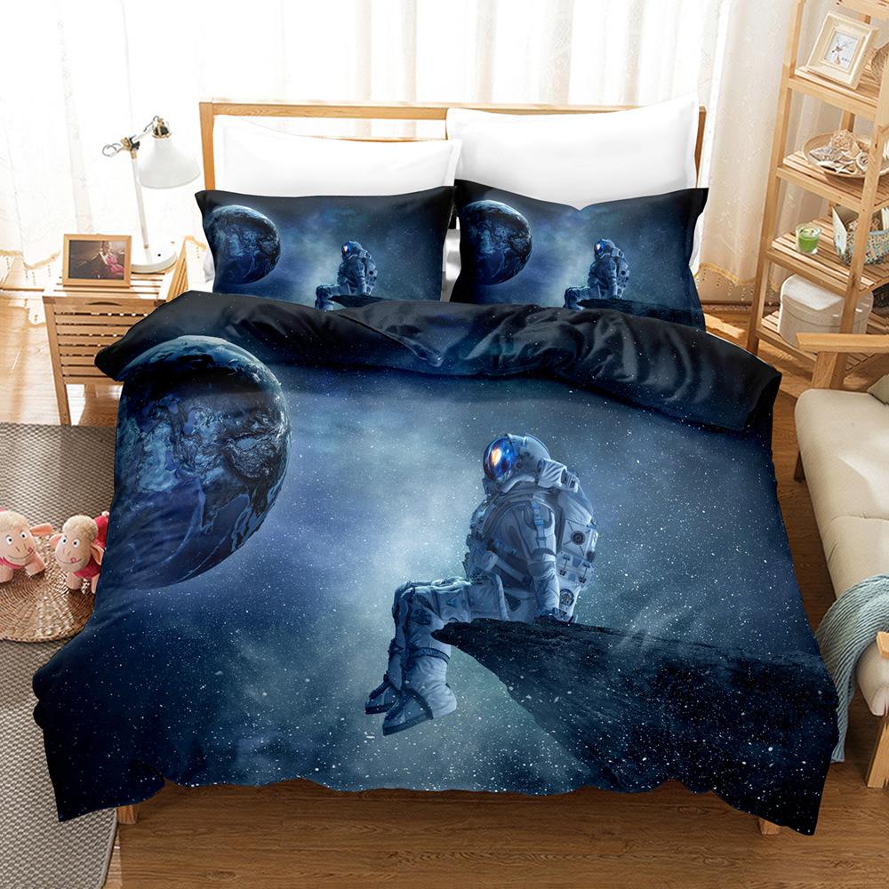3D Digital, Planet, Space, Earth, Bedding Four-Piece Three-Piece Set Of Sheets