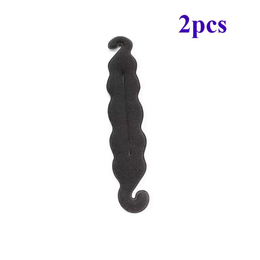 2pcs Creative Women'S Bohemian Hairstyle Design Set - (Choose from Two Styles) Magic Foam Sponge Donut Shaper, Ponytail Twist Tool, And Clip Additions