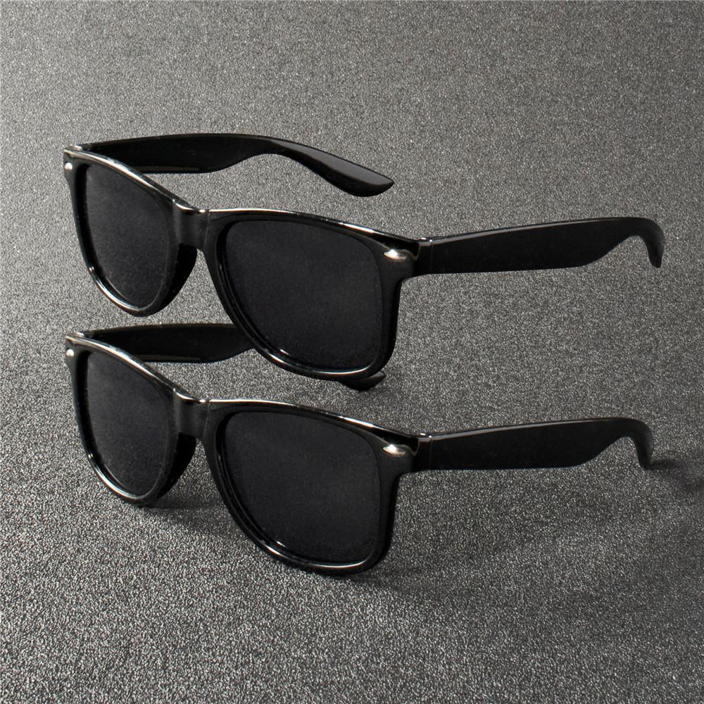 8PCS Classic Black Square Fashion Glasses with Bolt Decoration For Party Pography Wedding Birthday Graduation Hiking