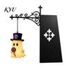 Halloween Themed Gift Iron Library Lamp, Vintage Bookshelf Light with Ghost Pumpkin Bat Reading Nook Accents Pendants, Nightlight, Spooky Desktop