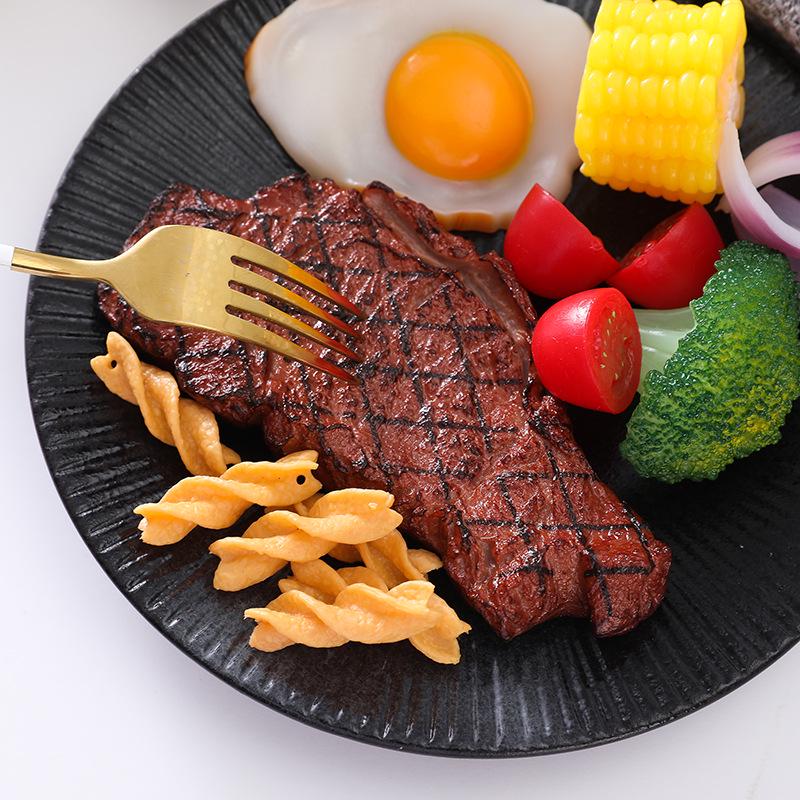 Western Food Simulation Model: Steak, Spaghetti, Salad, Fried Egg, Carrot Cubes, Potato Cubes Props