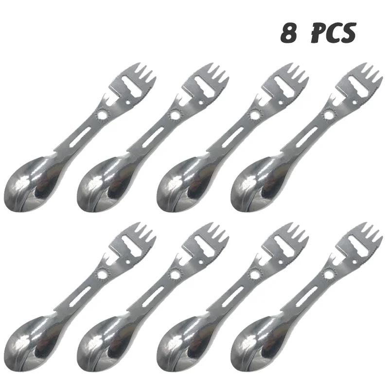 Multifunctional Outdoor Camping Tableware Portable Tableware Tools Soup Spoon Can Opener Picnic Hiking Forks Travel Equipment