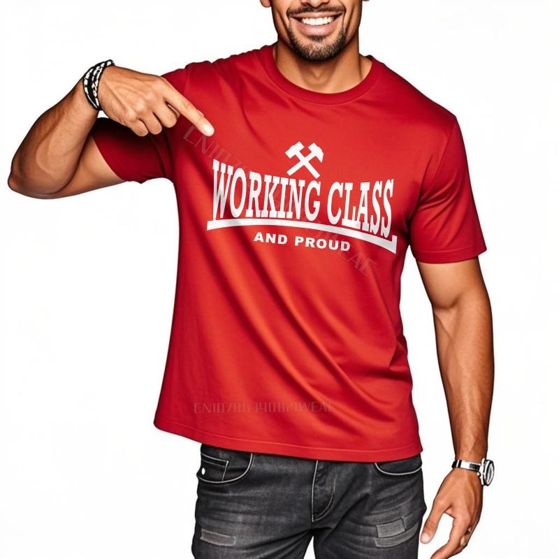 Top T-Shirts O-Ausschnitt Kurzarmshirt Arbeiterklasse Und Stolz Vintage Neu T-Shirts Stilvolles Kurzarm Trendiges T-Shirt