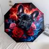 1pc Cute dog pattern Umbrella Portable Folding Umbrella Iron Frame Hole Bone Structure Outdoor Home Umbrella