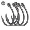 30pcs Perforated Sharp Barbed Carbon Steel Hook Fishhook for Sea Fishing (6#)