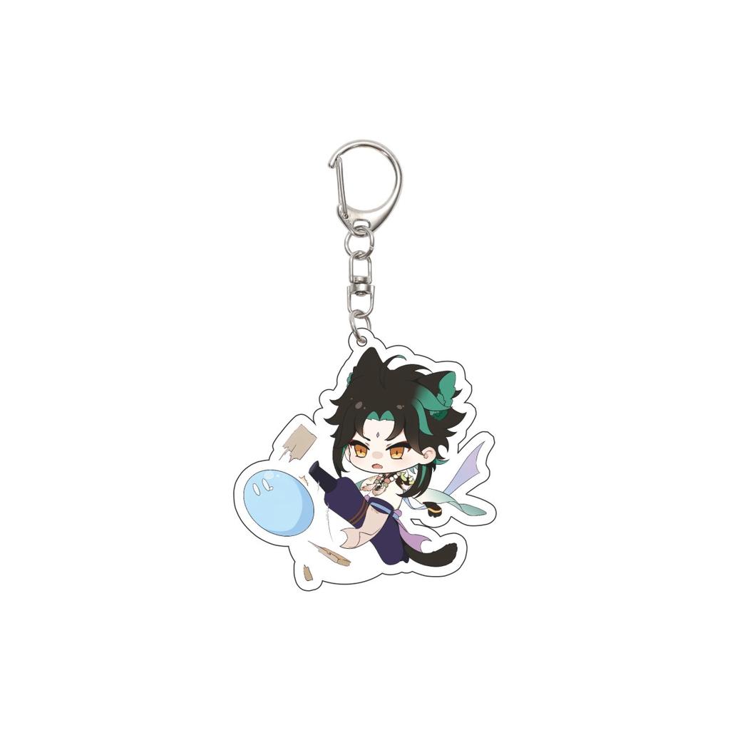 55MM Anime Genshin Impact Keychain xiao  Key Chain Acrylic Model Plate Christmas Gifts
