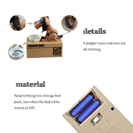 Robotic Dog Pengar Spara Box Automatisk Mynt Spargris Penglåda Barn leksak present