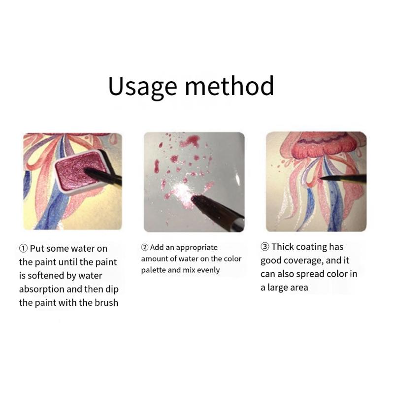 20 Colors Glitter Watercolor Paints Professional Artist Set for Painting on Paper Wood Stone Rock Fabric, DIY Nail