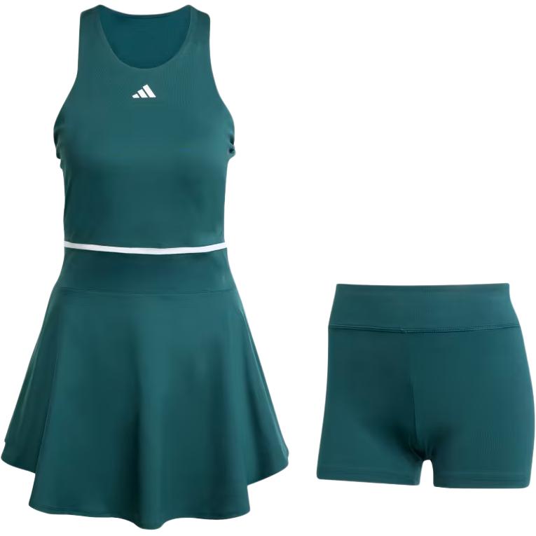 

Adidas Solid Color Round Neck Slim Fit Short Tennis Set Women sets Ivy-Green JW2989 L