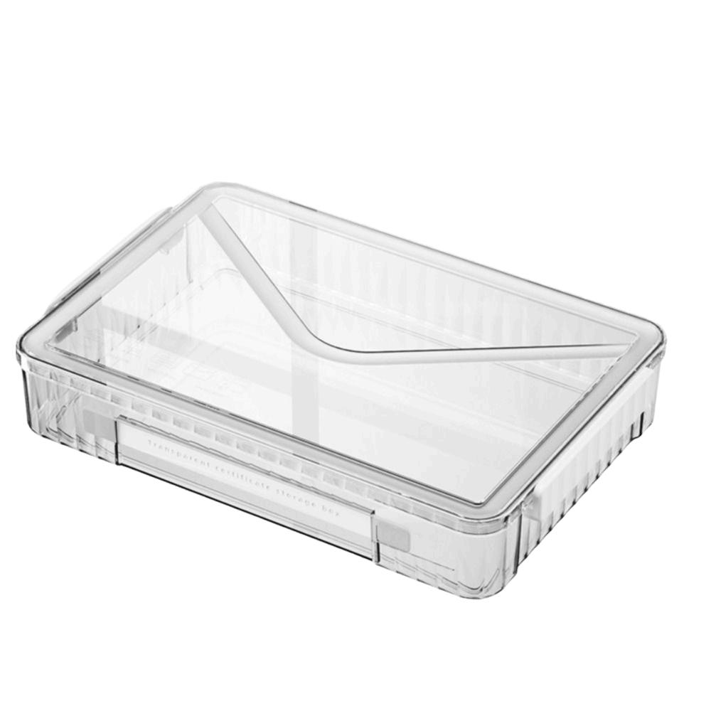 Transparent Desktop Paper Storage Box Dust Proof Card Holder Case File Document Organizer  Contract