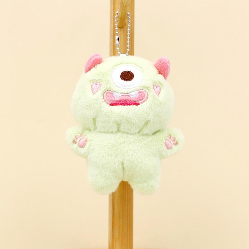 Adorable Three-eyed Monster Plush Keychain Cuddly Soft Toy Doll With Short Plush