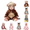 Baby Flannel Romper Animal Design - Warm Infant Crawler for Boys and Girls