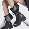 Factory custom two wear pointed metal head high tube fashion boots long boots women's front zipper thick sole heightening knight boots